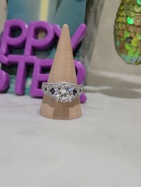 Vanna K White And Tanzanite Stimulant Ring In Platineve